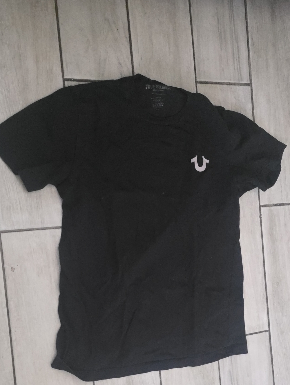 True Religion Black Short Sleeve Logo Tee